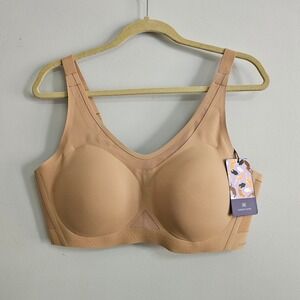 Honeylove Cloudfuse‎ Wireless Bra 38D DD/E Beige Adjustable Comfort Stretch